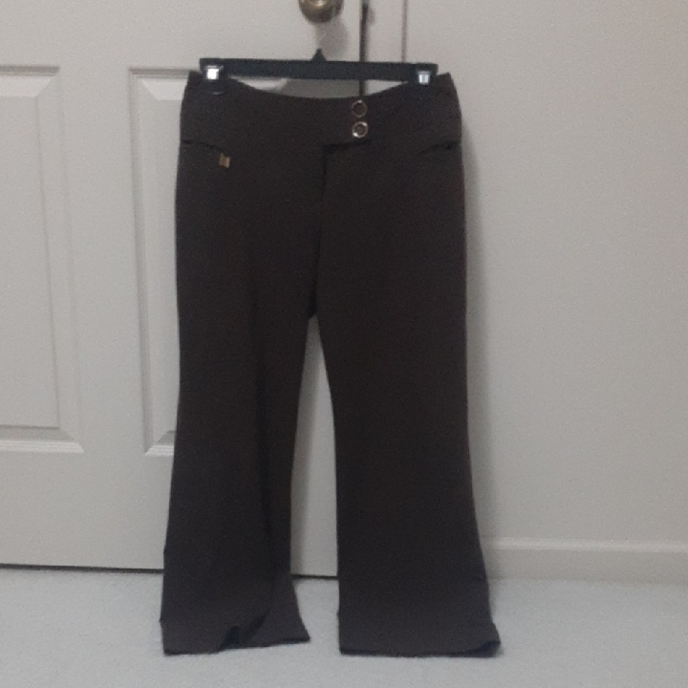Cato Dark Brown Trousers Or Dress Pants. Wide Leg. Size 10P